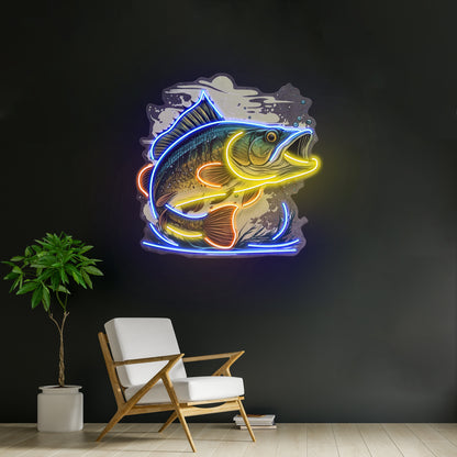 Cartoon Big Sea Bass Led Neon Sign Light Custom Led Signs