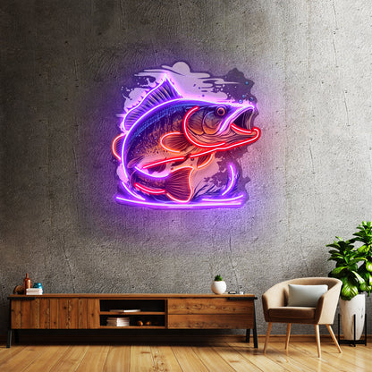 Cartoon Big Sea Bass Led Neon Sign Light Custom Led Signs