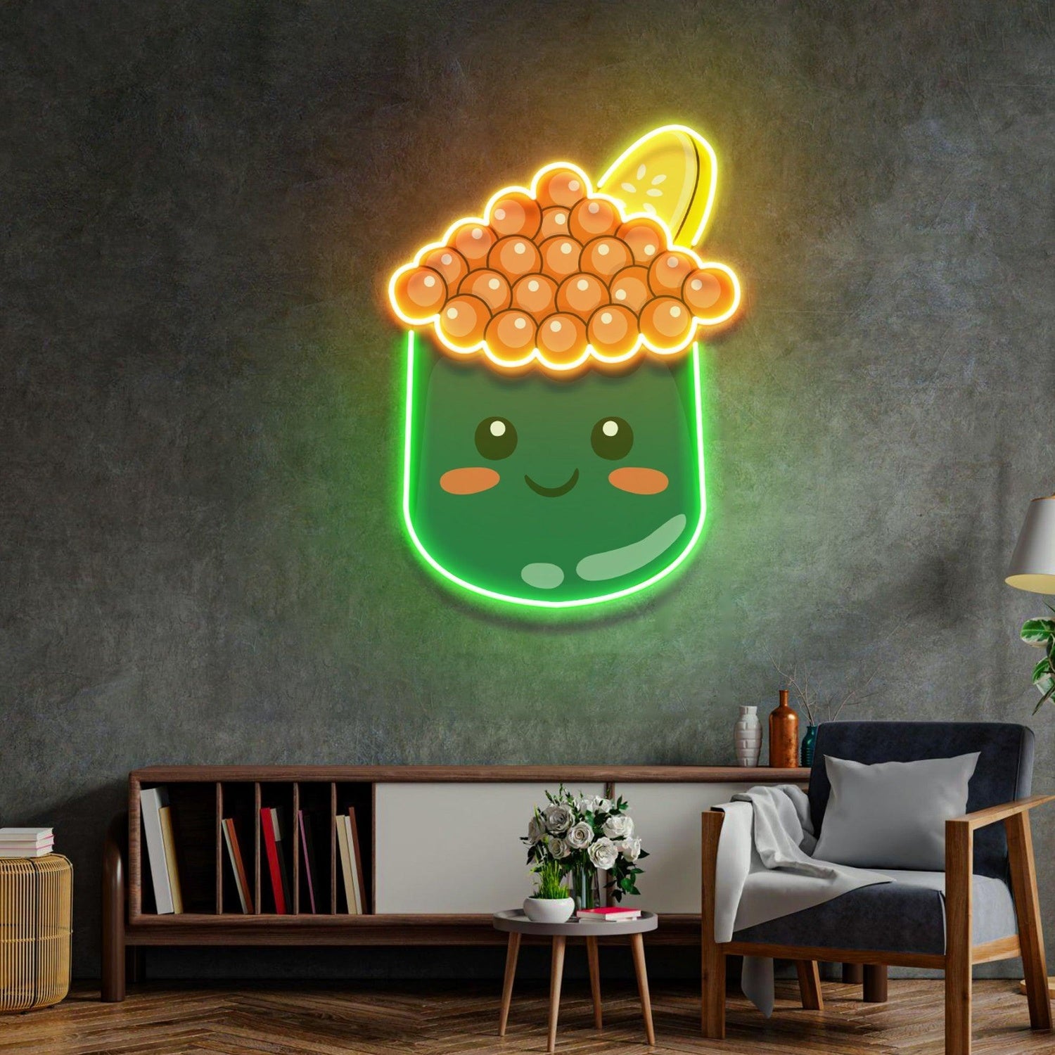 Cartoon Bubble Tea Smiling Cup Uv Printed Led Neon Sign For Home Cafe Decor | Shineneon
