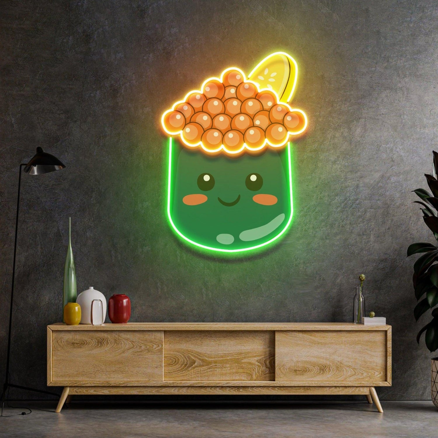 Cartoon Bubble Tea Smiling Cup Uv Printed Led Neon Sign For Home Cafe Decor | Shineneon