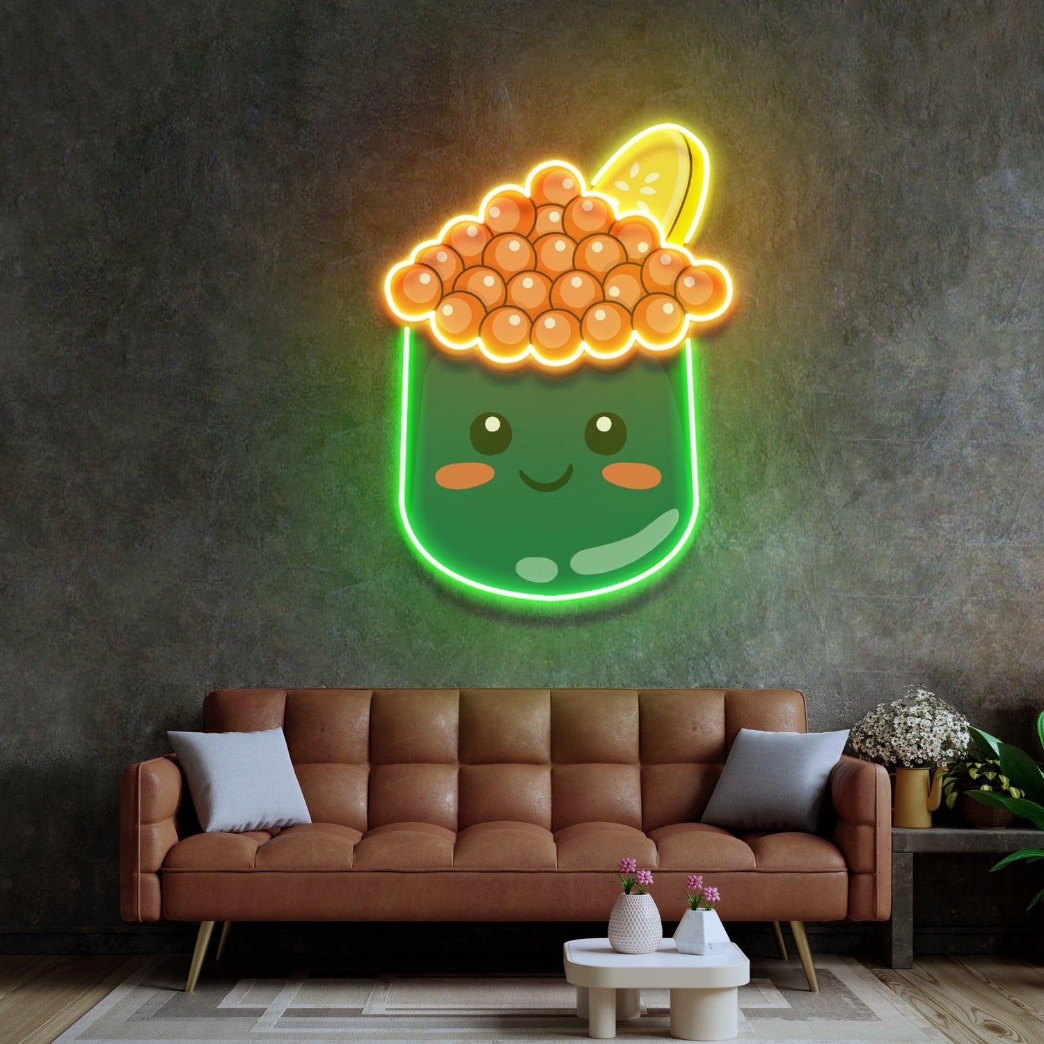 Cartoon Bubble Tea Smiling Cup Uv Printed Led Neon Sign For Home Cafe Decor | Shineneon
