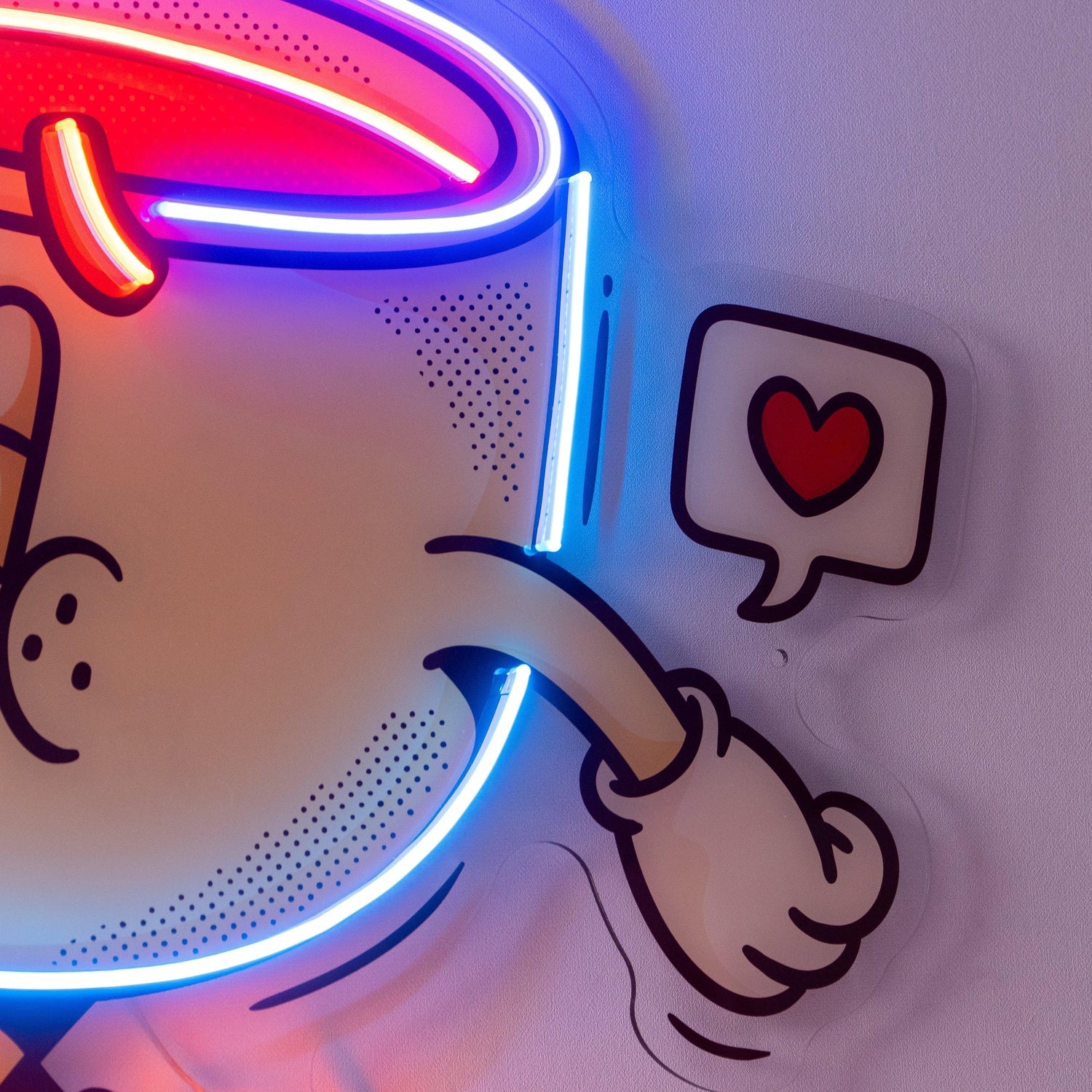 Cartoon Coffee Cup Uv Printed Led Neon Sign For Cafe Home Room Decor | Shineneon