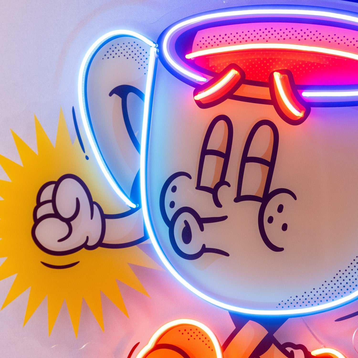 Cartoon Coffee Cup Uv Printed Led Neon Sign For Cafe Home Room Decor | Shineneon