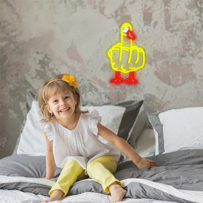 Cartoon Duck Led Neon Sign For Home And Cafe Indoor Decor | Shineneon