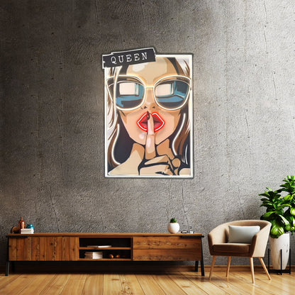 Cartoon Girl In Sunglasses Led Neon Sign Light Custom Led Signs - Shineneon