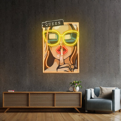 Cartoon Girl In Sunglasses Led Neon Sign Light Custom Led Signs - Shineneon