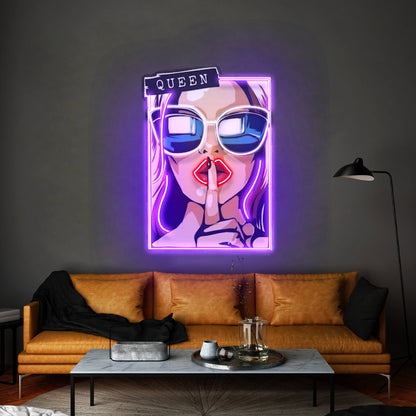 Cartoon Girl In Sunglasses Led Neon Sign Light Custom Led Signs - Shineneon