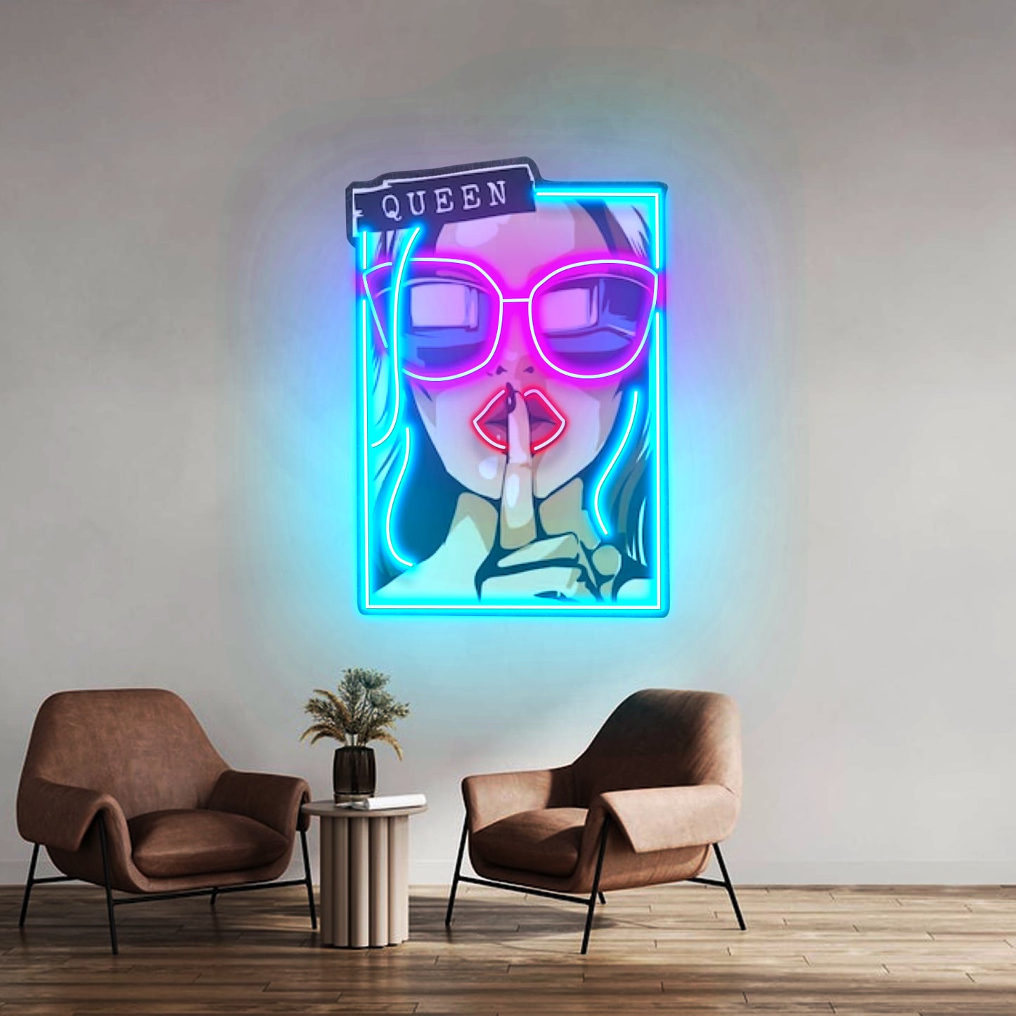 Cartoon Girl In Sunglasses Led Neon Sign Light Custom Led Signs