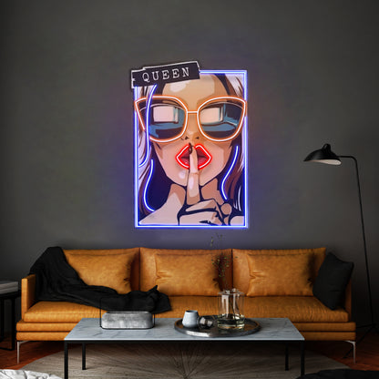 Cartoon Girl In Sunglasses Led Neon Sign Light Custom Led Signs