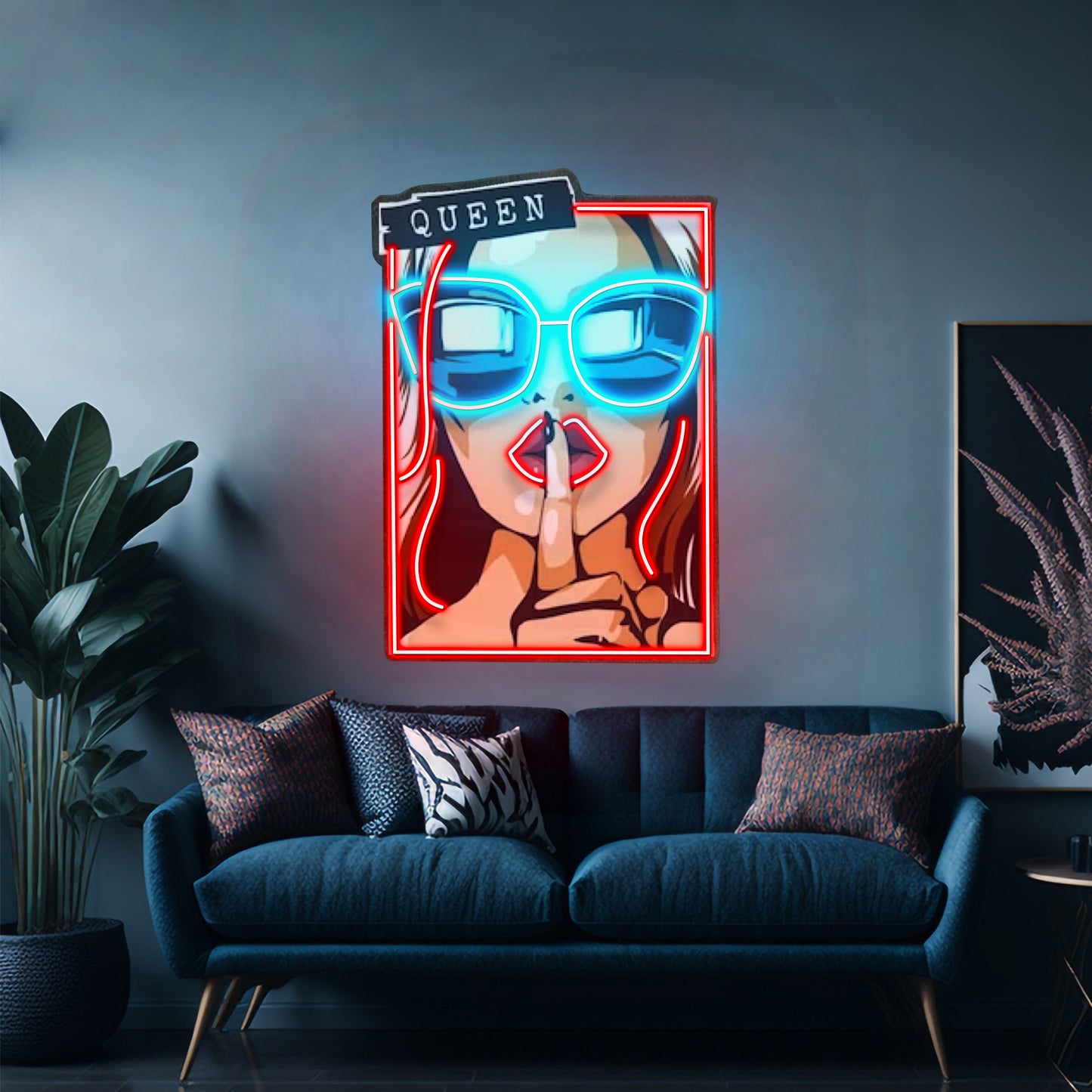 Cartoon Girl In Sunglasses Led Neon Sign Light Custom Led Signs