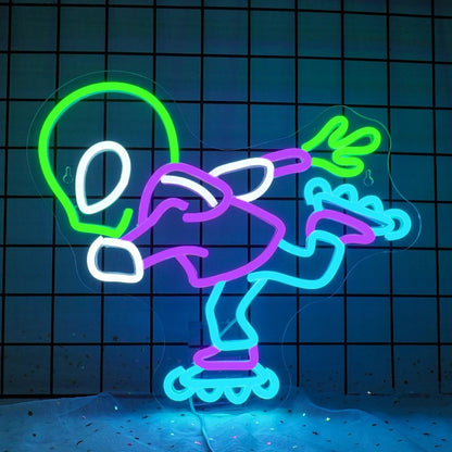 Cartoon Leprechaun Green-Yellow Led Neon Sign For St Patricks Indoor Decor | Shineneon