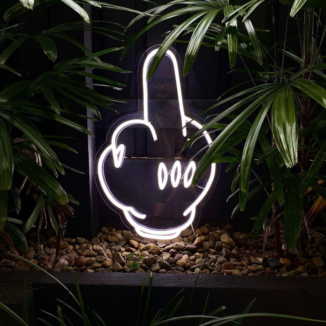 Cartoon Middle Finger Led Sign Business Neon Sign