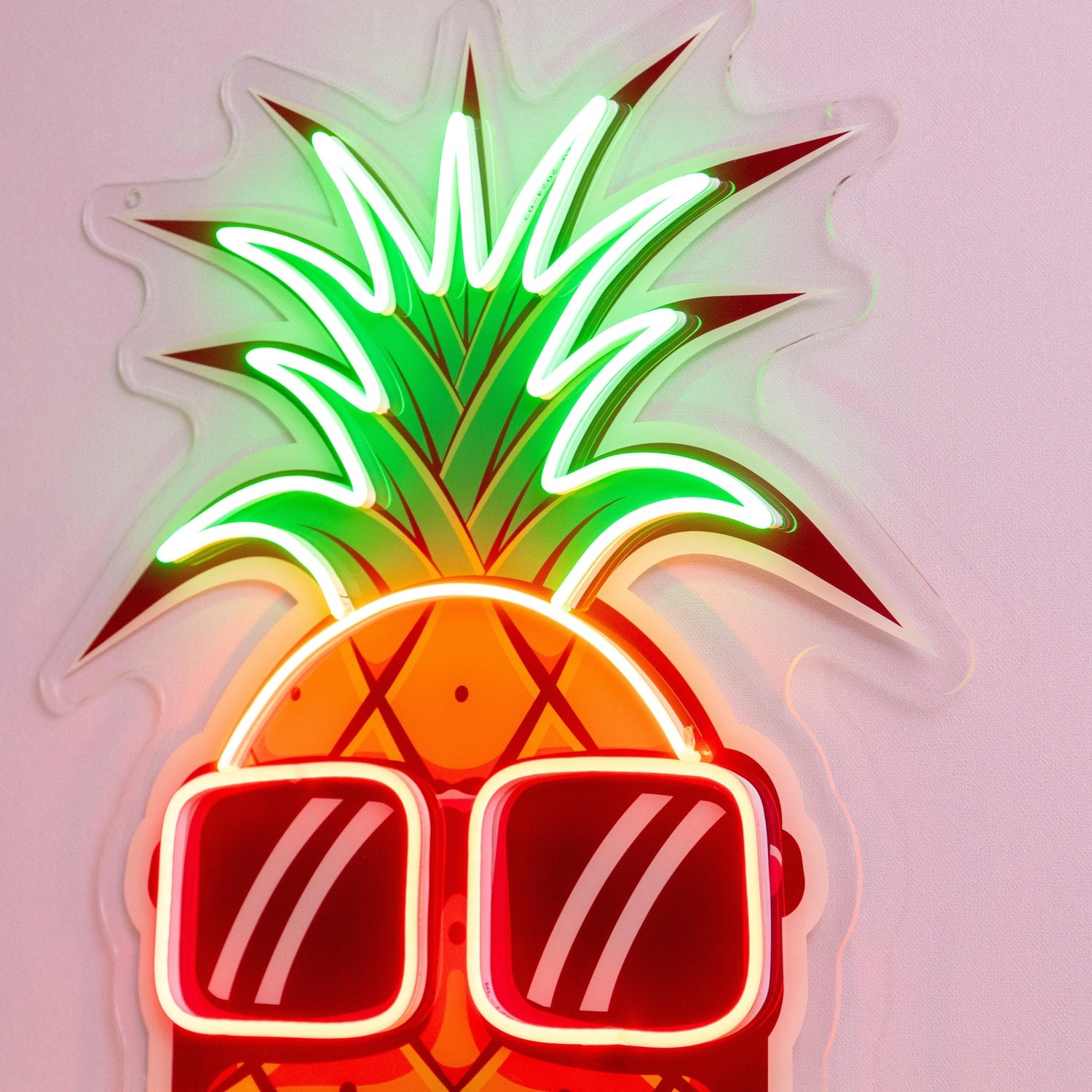 Cartoon Pineapple With Sunglasses Uv Printed Led Neon Sign For Home Cafe Bar Decor | Shineneon