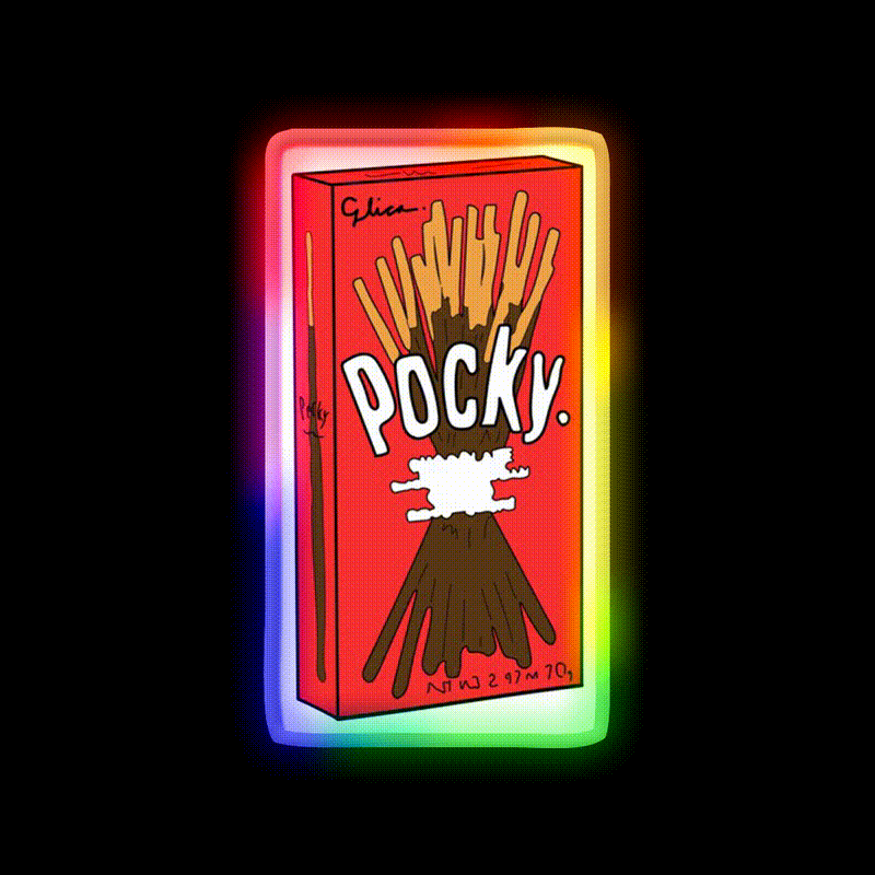 Cartoon Pocky Design Fast Food Led Neon Sign For Burger Place Rgb Color - LED neon sign close-up detail