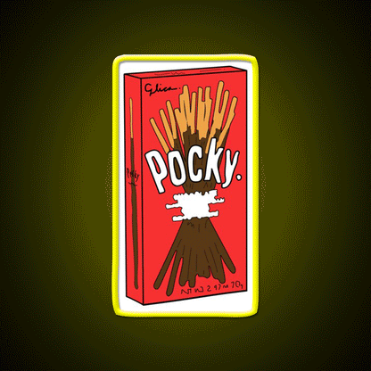 Cartoon Pocky Design Fast Food Led Neon Sign For Burger Place Rgb Color - Custom LED neon sign front view
