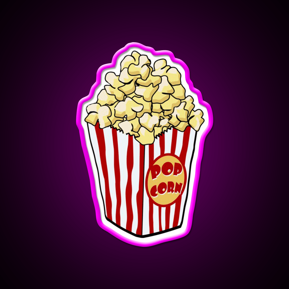 Cartoon Popcorn Bag Snack Food Led Neon Sign Rgb Color - Shineneon