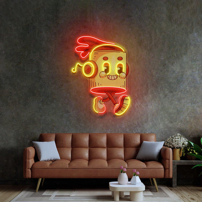 Cartoon Runner Music Note Uv Printed Led Neon Sign For Home Decor | Shineneon