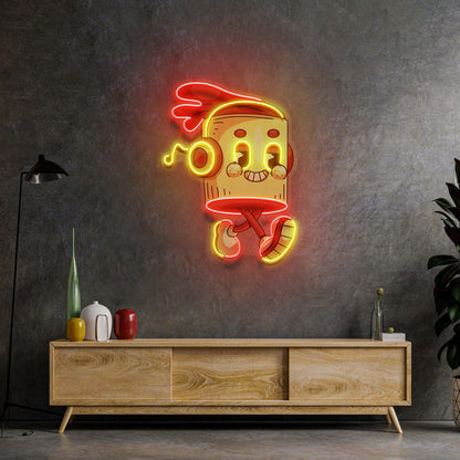 Cartoon Runner Music Note Uv Printed Led Neon Sign For Home Decor | Shineneon