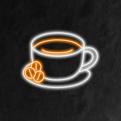 Cup On A Dish With Coffee Neon Sign | Shineneon