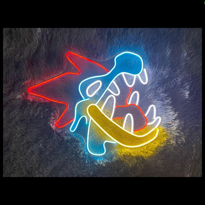 Cartoon Shark Red Blue Yellow Led Neon Sign For Trendy Indoor Wall Decor | Shineneon