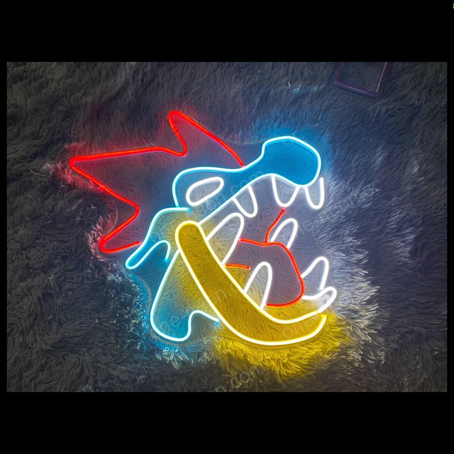 Cartoon Shark Red Blue Yellow Led Neon Sign For Trendy Indoor Wall Decor | Shineneon