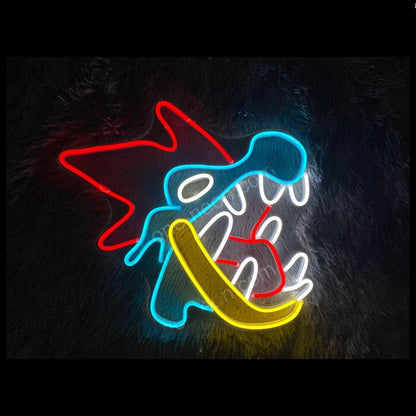 Cartoon Shark Red Blue Yellow Led Neon Sign For Trendy Indoor Wall Decor | Shineneon