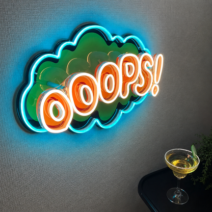 Cartoon Speech Bubble Ooops LED Neon Sign - 01 Original Product Image