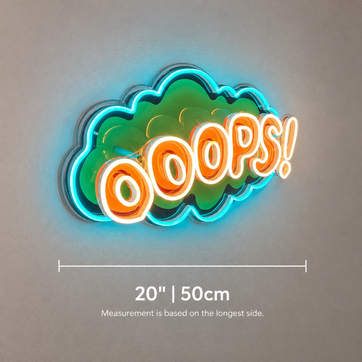 Cartoon Speech Bubble Ooops LED Neon Sign - 04 Size Image