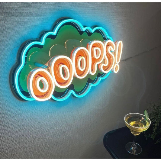 Cartoon Speech Bubble Ooops Led Sign Business Neon Sign