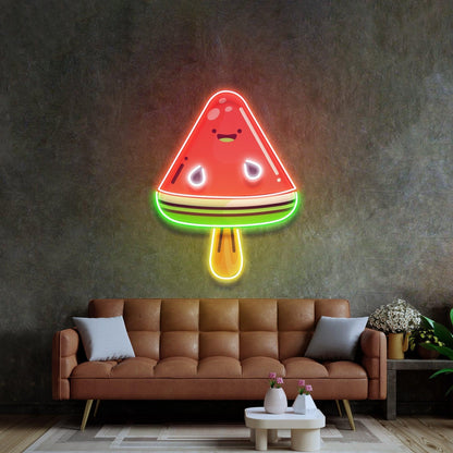 Cartoon Watermelon Popsicle Uv Printed Led Neon Sign For Indoor Decor | Shineneon