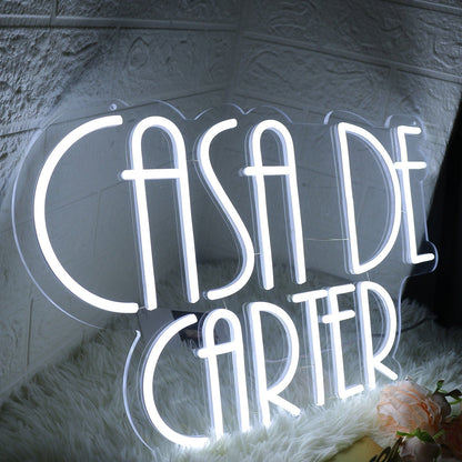 Casa De Carter White Led Neon Sign - Shineneon