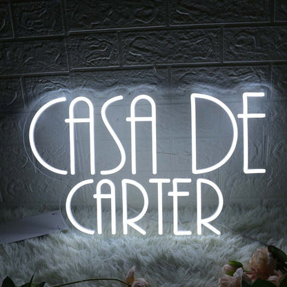 Casa De Carter White Led Neon Sign - Shineneon
