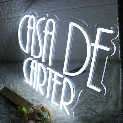 Casa De Carter White Led Neon Sign - Shineneon