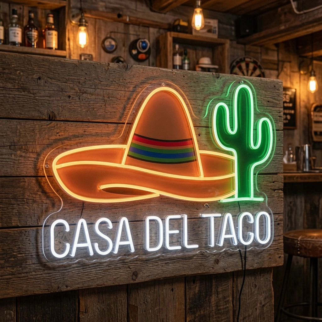Casa Del Taco LED Neon Sign - 03 Real Lifestyle Scene