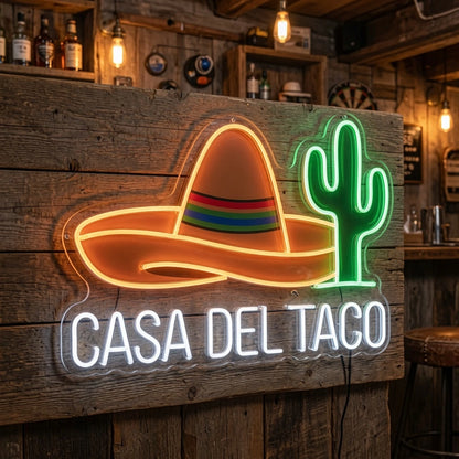 Casa Del Taco LED Neon Sign - 03 Real Lifestyle Scene