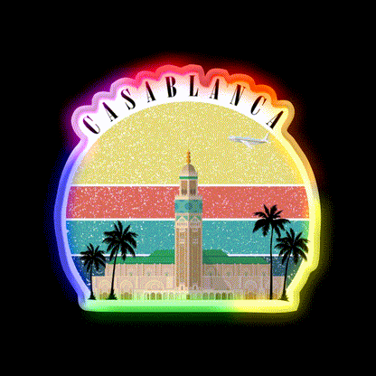 Casablanca Morrocco Welcome Led Neon Sign Open Sign Rgb Color - LED neon sign close-up detail