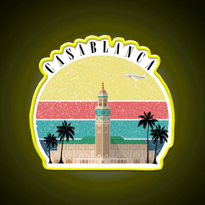 Casablanca Morrocco Welcome Led Neon Sign Open Sign Rgb Color - Custom LED neon sign front view