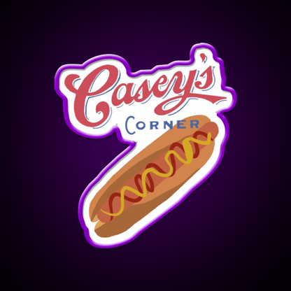 Caseys Corner Fast Food Led Neon Sign For Burger Place Rgb Color - Shineneon