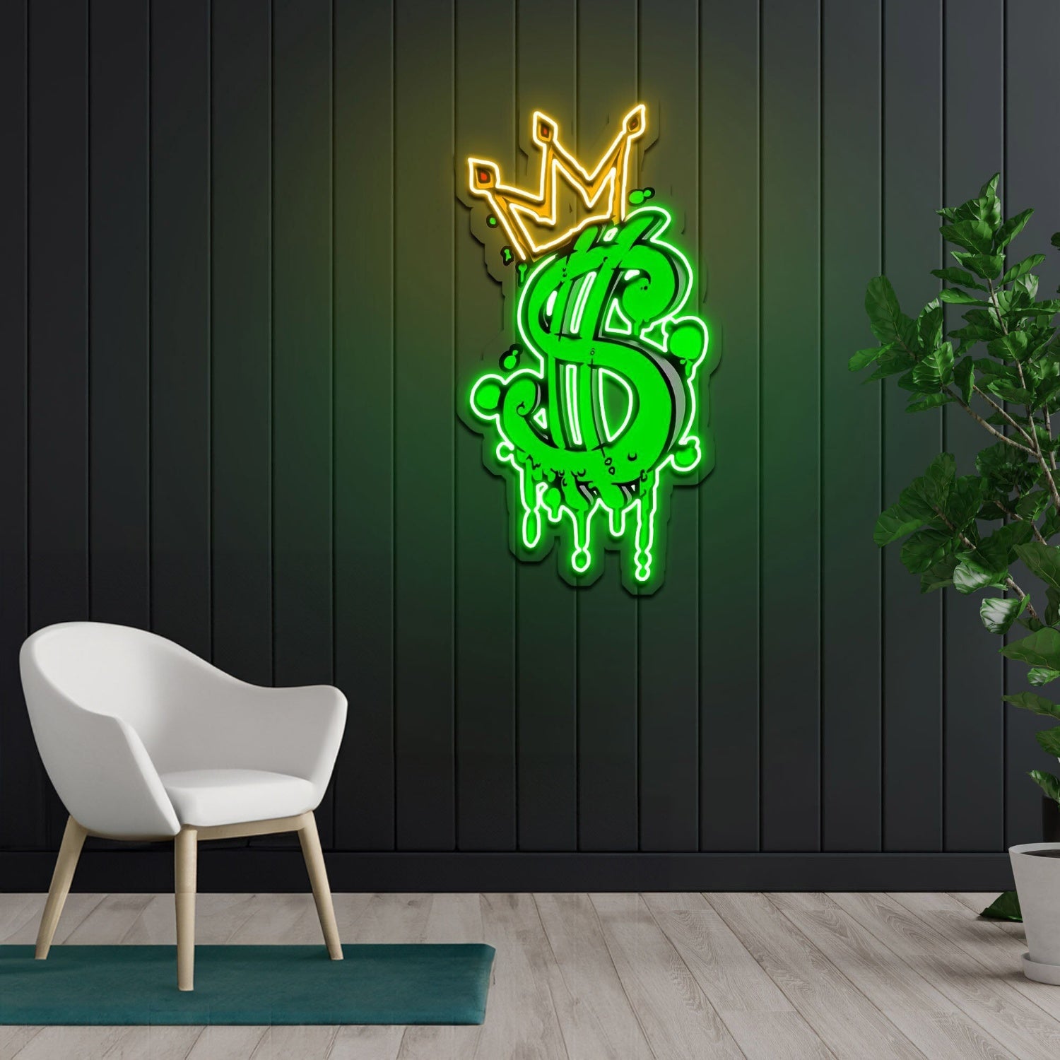 Cash Is King Led Neon Sign X Acrylic Artwork - Shineneon