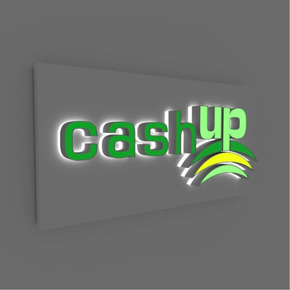 Cash Up 3D Frontlit And Backlit Channel Letter Led Light Sign - Shineneon