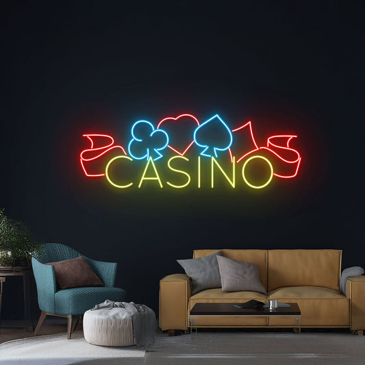 Casino Game Player Led Neon Sign