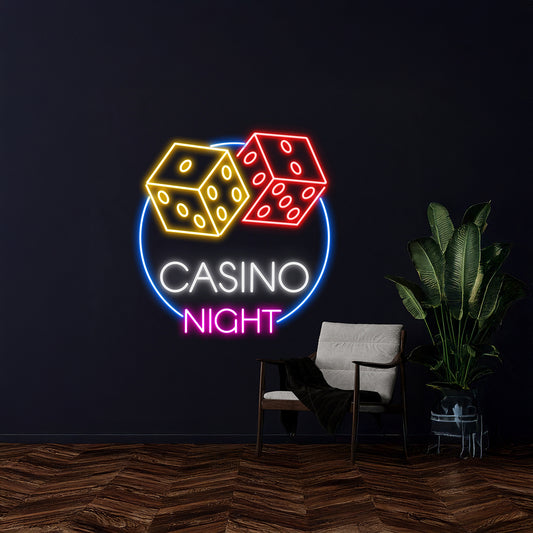 Casino Night Neon Sign