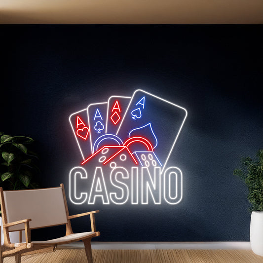 Casino Poker Cards Led Neon Sign