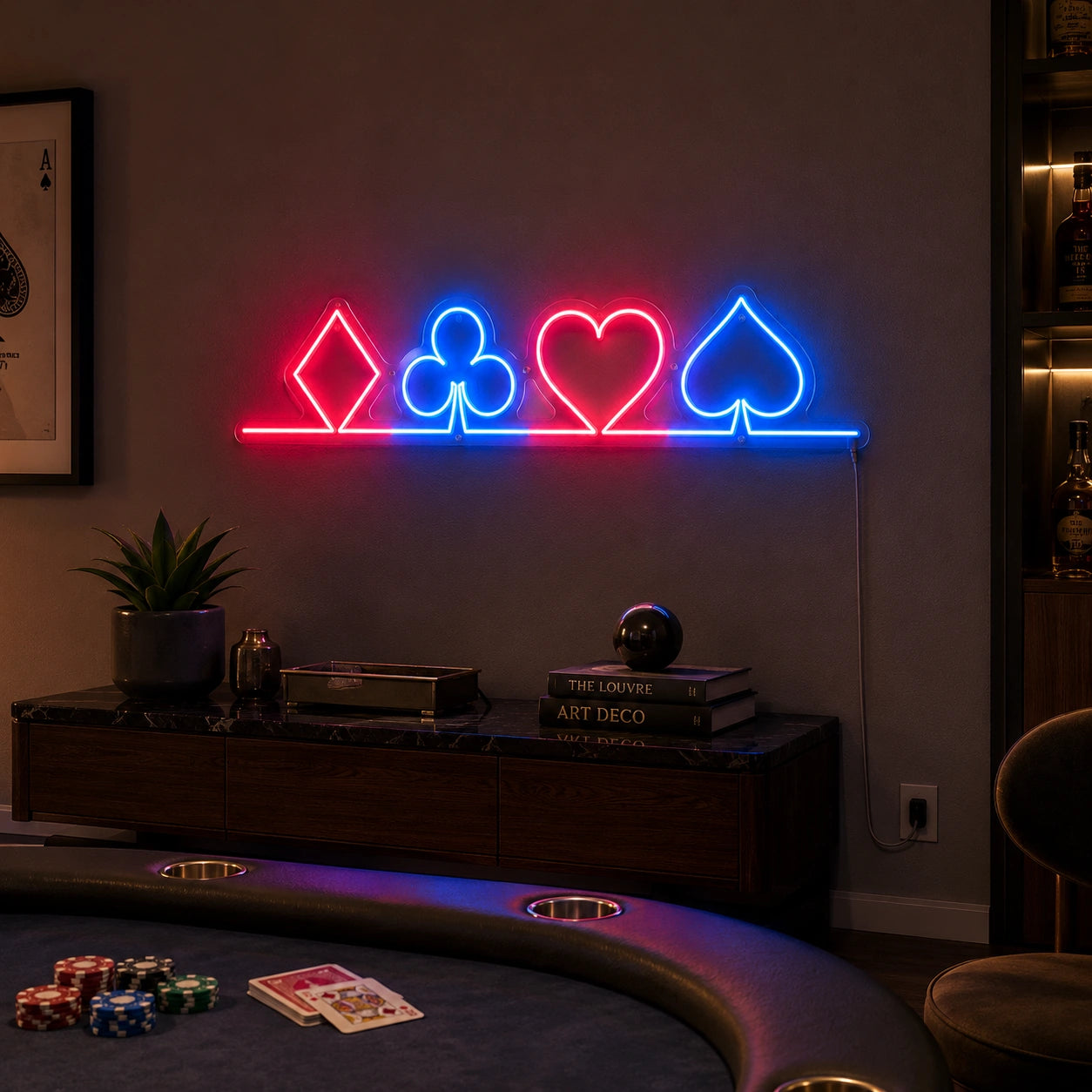 Casino Suit Line Neon Sign LED Neon Sign real lifestyle scene