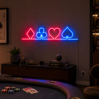 Casino Suit Line Neon Sign LED Neon Sign real lifestyle scene