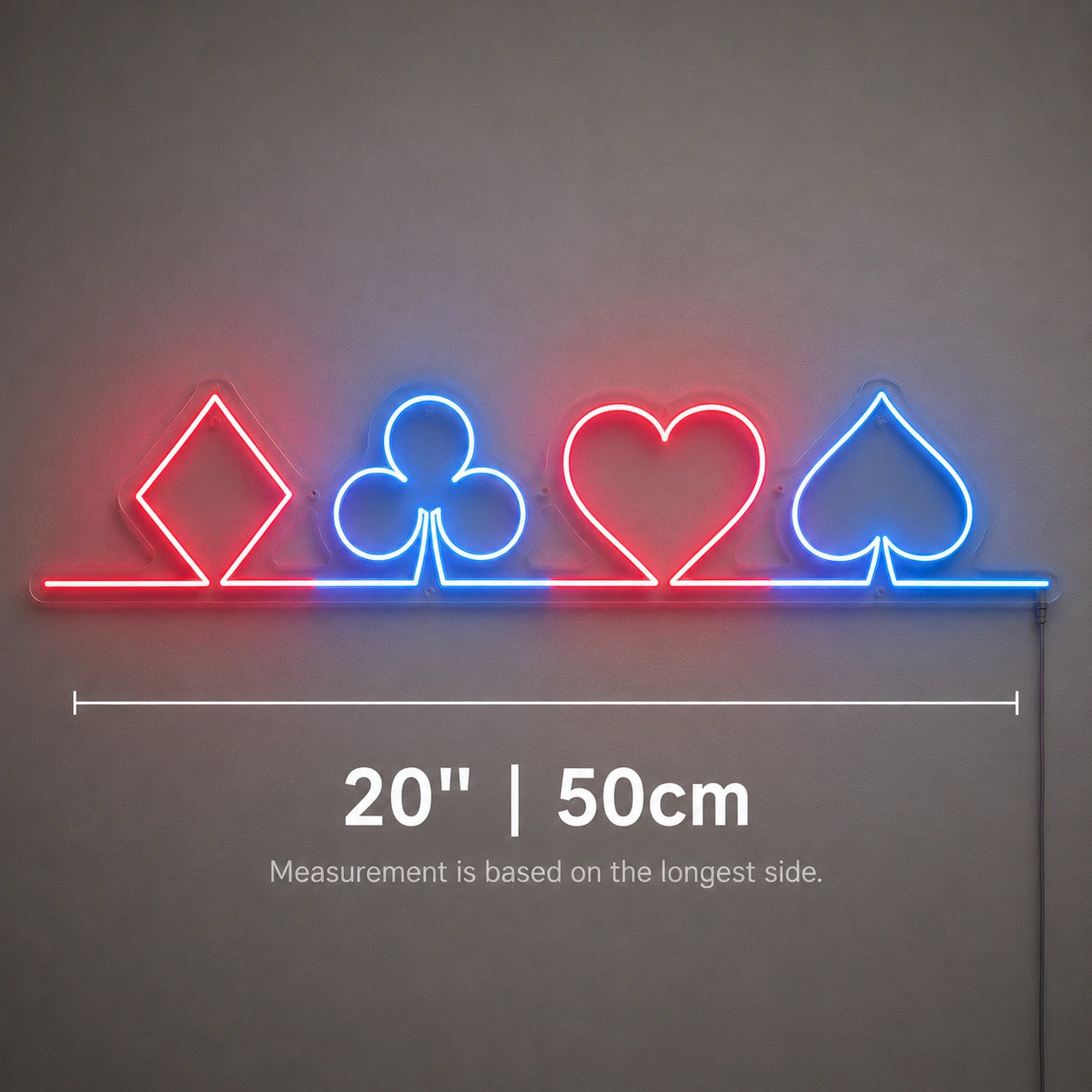 Casino Suit Line Neon Sign LED Neon Sign size image