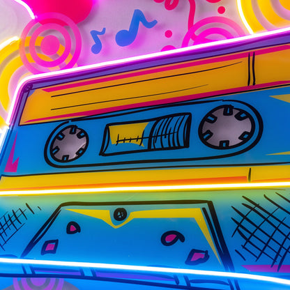 Cassette Color Uv Printed Led Neon Sign Light Pop Art | Shineneon