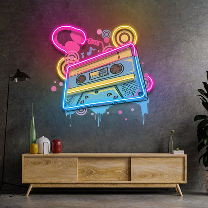 Cassette Color Uv Printed Led Neon Sign Light Pop Art | Shineneon