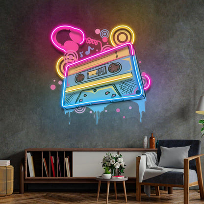 Cassette Color Uv Printed Led Neon Sign Light Pop Art | Shineneon