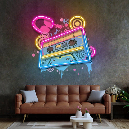 Cassette Color Uv Printed Led Neon Sign Light Pop Art | Shineneon
